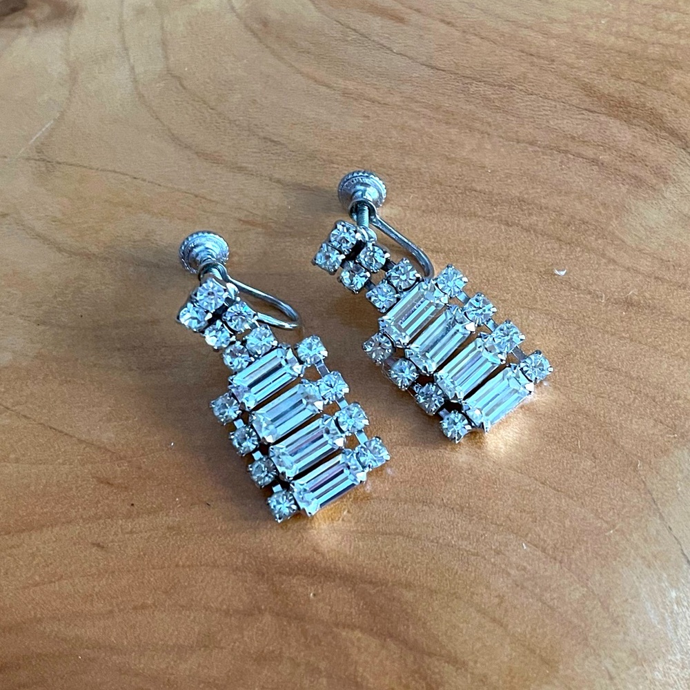 Vintage Faux Diamond Drop Earrings